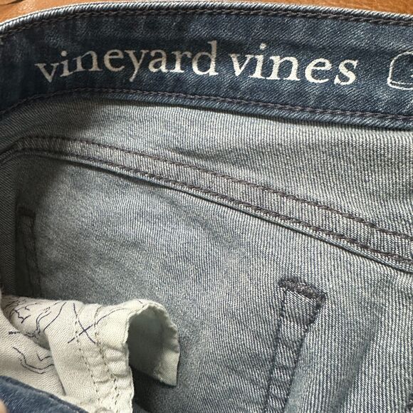 Vineyard Vines Skinny Medium Wash Jeans - Women 6 - Slim Raw Hem Y2K Fit - Picture 7 of 8